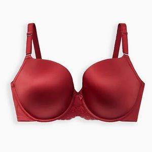 TORRID PUSH-UP T-SHIRT BRA - SHINE RED WITH 360° BACK SMOOTHING